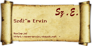 Szám Ervin névjegykártya